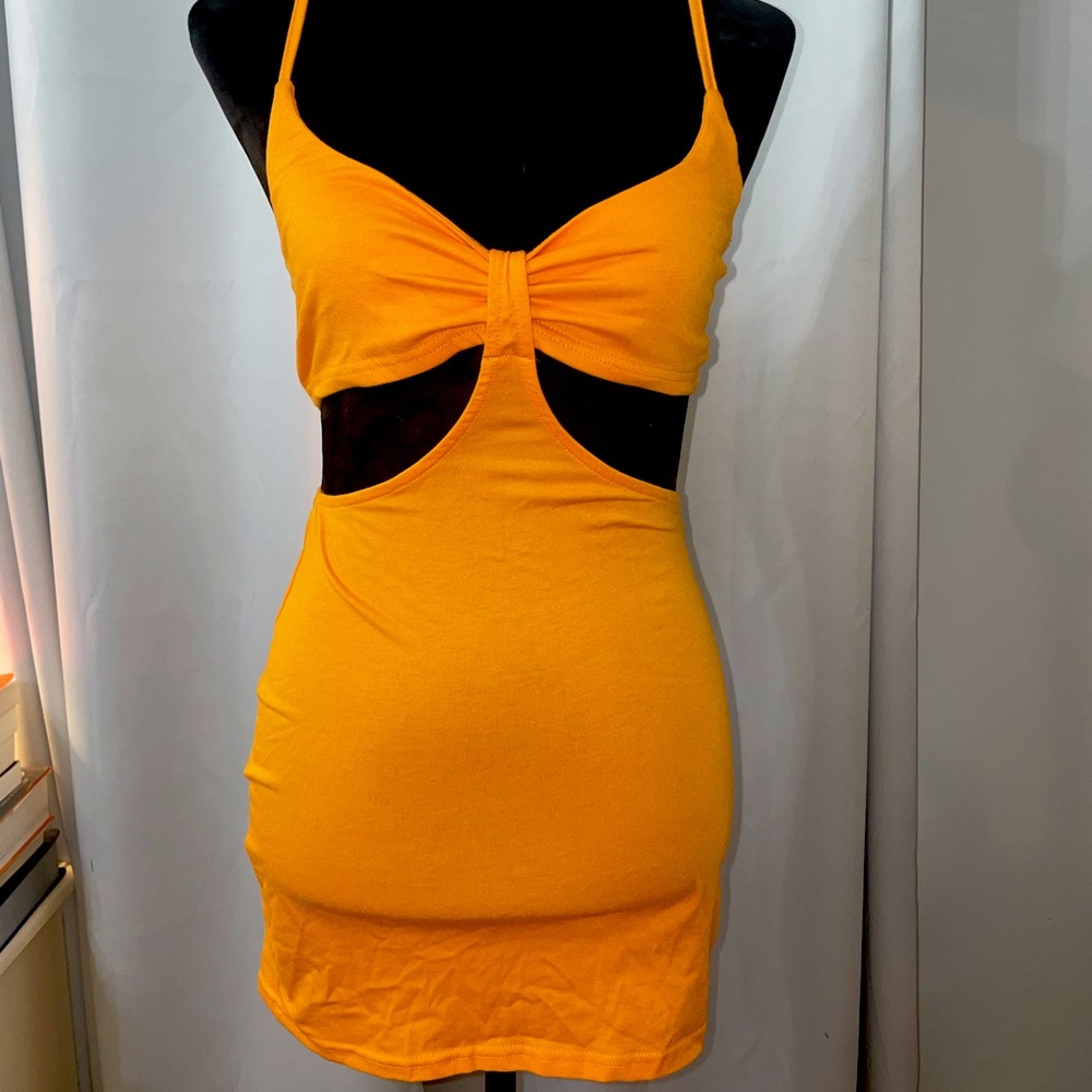 orange mini dress!